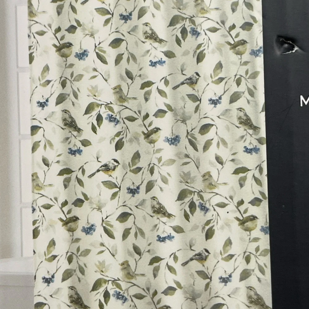 Ralph Lauren Botanical Bird Shower Curtain in Blue, Green & Cream